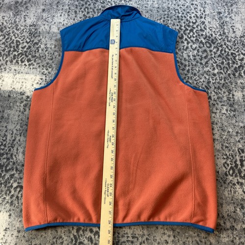Lands End Men’s LT Large Tall Orange Blue Fleece Vest Full Zip Standard 100 - Picture 10 of 10