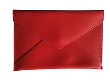 Elizabeth Arden Red Envelope Faux Leather Clutch Bag 10 x 7 " Magnetic Clasp NEW