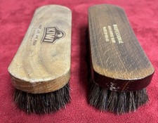 2 Vintage Wooden 100 Horse Hair Shoe Shine/ Cleaning Brushes.