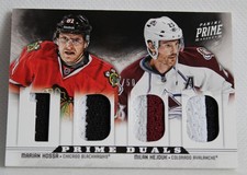 Marian Hossa - Milan Hejduk - 2012-13 Panini Prime Duals 10/50 - GU Quad Patches