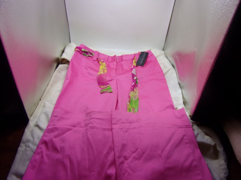 NWT Ncncy Bolen City Girl Ladies SZ 4 Pink With Multicolor Tie Pants