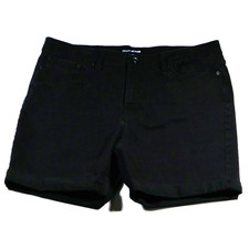 DKNY Jeans Women's Black Denim Bermuda Shorts Size 14 High Rise Lightweight