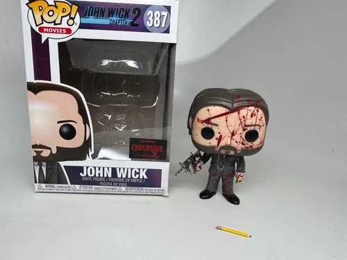 John Wick Pop Movies Exclusive by NJCollector - Bloody Splatter Custom + rifl
