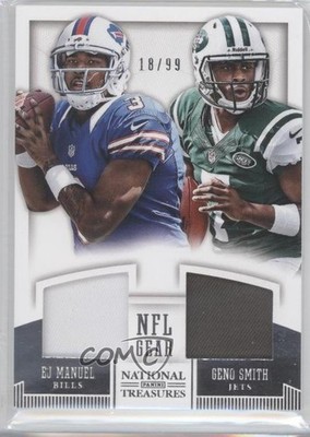 2013 Panini National Treasures 18/99 EJ Manuel Geno Smith #19 RC 5x8