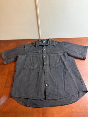 Vintage 90s Karl Kani Jeans Black Denim Work Shirt  Men's XL Hip Hop read