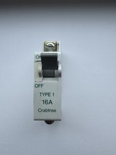 Crabtree SB6000 16A  Type 1 Circuit Breaker ~ Single Pole SP 16 Amp MCB ~ 610/20