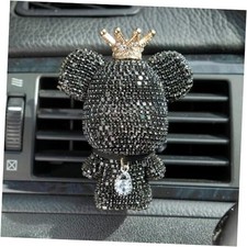 Cute Car Accessories, Bling Crystal Bear Car Air Freshener With Vent BLACK