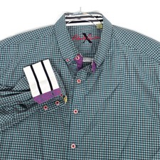 Robert Graham X Collection Men's Flip Cuff Dress Shirt Size 2XL Tailored Fit