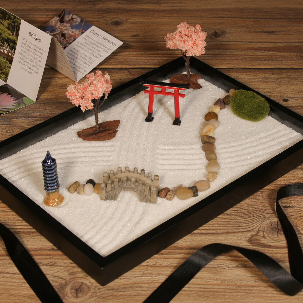 Zen Garden Mini Japanese Decor for Desk. Perfect Gift Idea