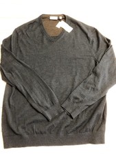 Calvin Klein Sweater Mens 2XL Extra Fine Merino Wool Pullover V Neck New NWT