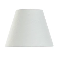 White Textured Fabric Empire Style Lamp Shade for Ceiling Light Fixtures