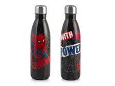 H&h Bottle Thermal Spiderman Black Marvel Steel 18/10 Lt. 0,5