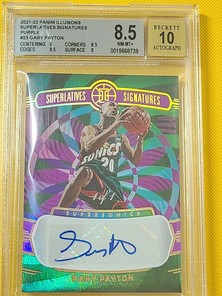 Panini Gary Payton Basketball Autographed Sports Trading Cards