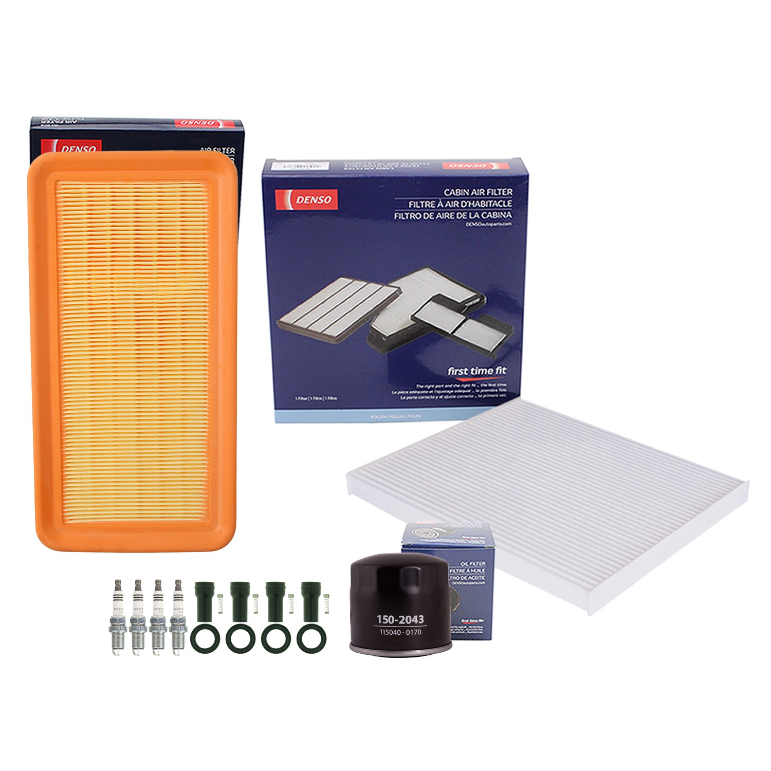 Denso Tune Up Kit NGK 4 Spark Plug  Boots Kit for Accent 1.6 L4 FWD Vin C 08-11