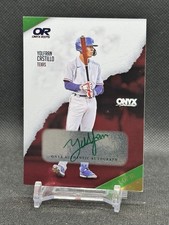 2024 Onyx Rips - Yolfran Castillo On-Card Green Auto /15 - TX Rangers Prospect