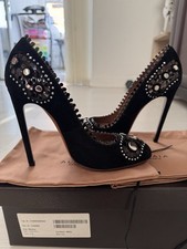 Alaia Suede Black Heels.Size 5.5