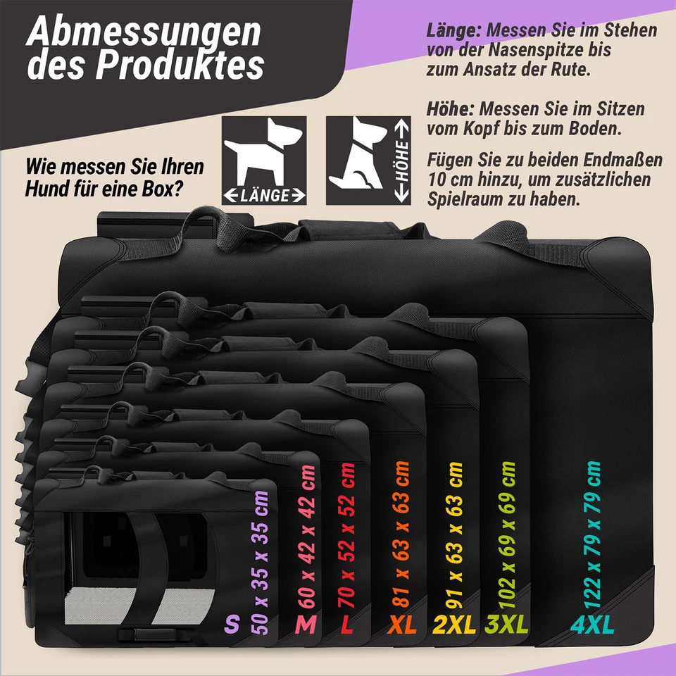 Faltbare Hundetransportbox Faltbox Hundebox Transportbox Für Hunde Transport - Bild 2 von 4