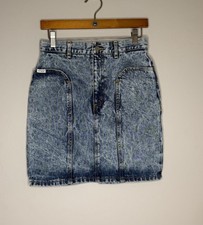 Vintage 80s Pinch Acid Wash Denim Skirt Juniors 11/ 28 Waist