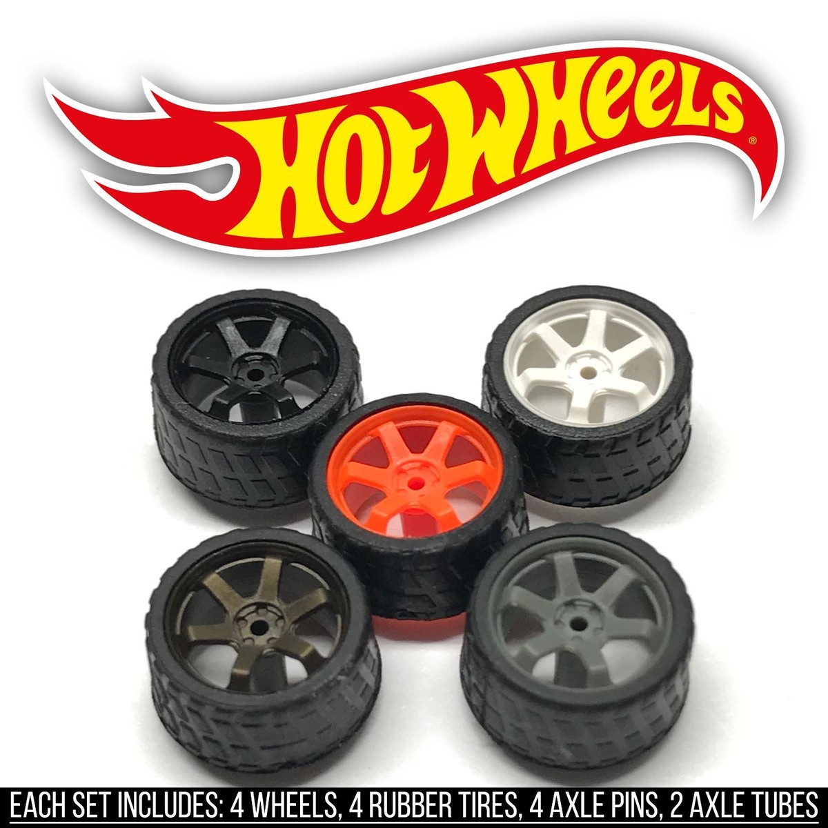 1/64 Scale RAYS VOLK TE37 R 6 Spoke Real Rider Wheels Rims Tires