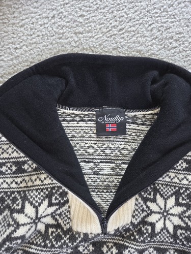 Maglione maglia lana NORWOOL Norge Norvegia collo zip nordico fiera isola maglione uomo TG L - Foto 5 di 7