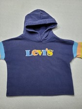 1194 Levi's Vintage Girl's Blue Pullover Hoodie Logo Size M 10-12 Years Excellen