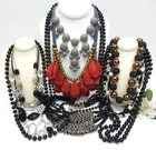 VINTAGE TO NOW FASHION/COSTUME JEWELRY NECKLACE LOT, ASSORTED TYPES & MATERIALS