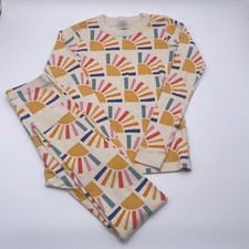 Hanna Andersson Kids Pajama Set Sunburst Rainbow Organic Cotton Size 10