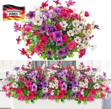 Wetterfeste Kunstblumen Bündel für Balkon Garten, realistische Seidenblumen, lan