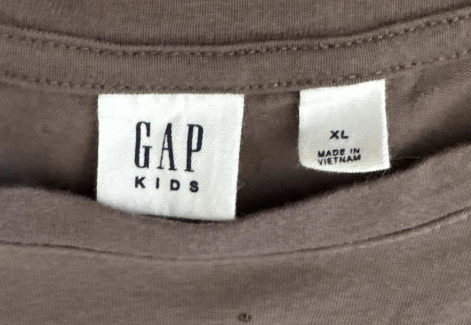 Lindo Pullover GAP Top Niñas Talla XL 12 13 Marrón Cacao Mangas Largas Estrás Foto 3 de 4