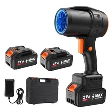 Mini Small Handheld Cordless Leaf Blower with 2×4.0Ah Batteries & Charger Black