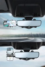 Cell Phone Holder Mount Car Rear View Mirror Bracket Adjustable Multifunction