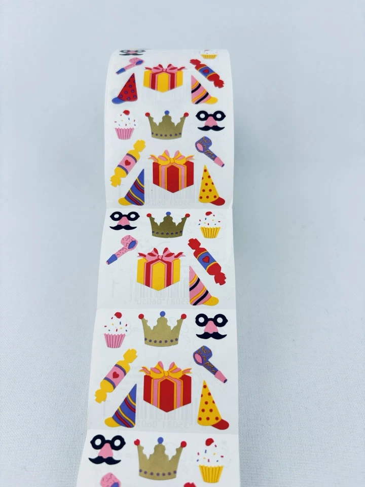 Vintage 1997 Birthday Party Mrs. Grossman's Stickers Roll Scrapbooking Hats Read - Image 4 of 4