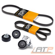 2x CONTI KEILRIPPENRIEMEN + RIEMENSPANNER +UMLENKROLLE FÜR BMW 3-ER E46 5-ER E39