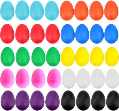 40PCS Plastic Egg Shakers, Easter Eggs Colorful Maracas Eggs Musical Eggs Plasti