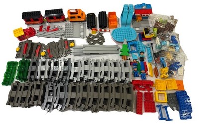 HUGE SET LEGO DUPLO 2 TRAIN LOT 10875 10874 +lots Of EXTRAS 120 Track Pieces