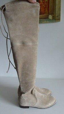 Stuart Weitzman Lowland Overknee Stiefel beige Brownstone Gr. 36 wie neu