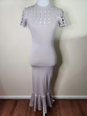 taupe bodycon midi dress Long Sleeve Corset Midi Dress with Lace Trim | Taupe Bodycon Sheer Mesh Cocktail Dress for Evening & Date Night