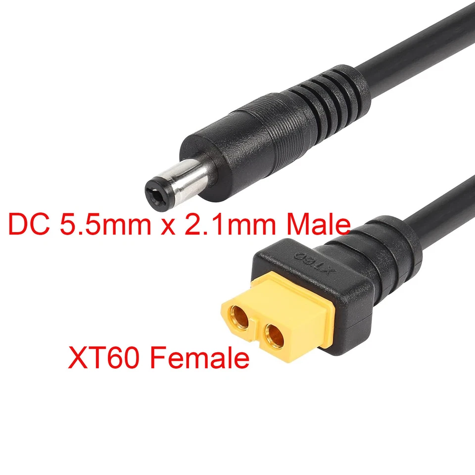 XT60 Female Bullet Connector to Male DC 5.5mm X 2.1mm Power FPV Charging Cable - Image 3 of 4