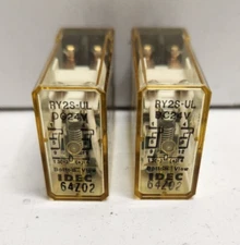 LOT OF 2 NEW OLD STOCK! IDEC DPDT 24V COIL RELAYS RY2S-UL-DC24V