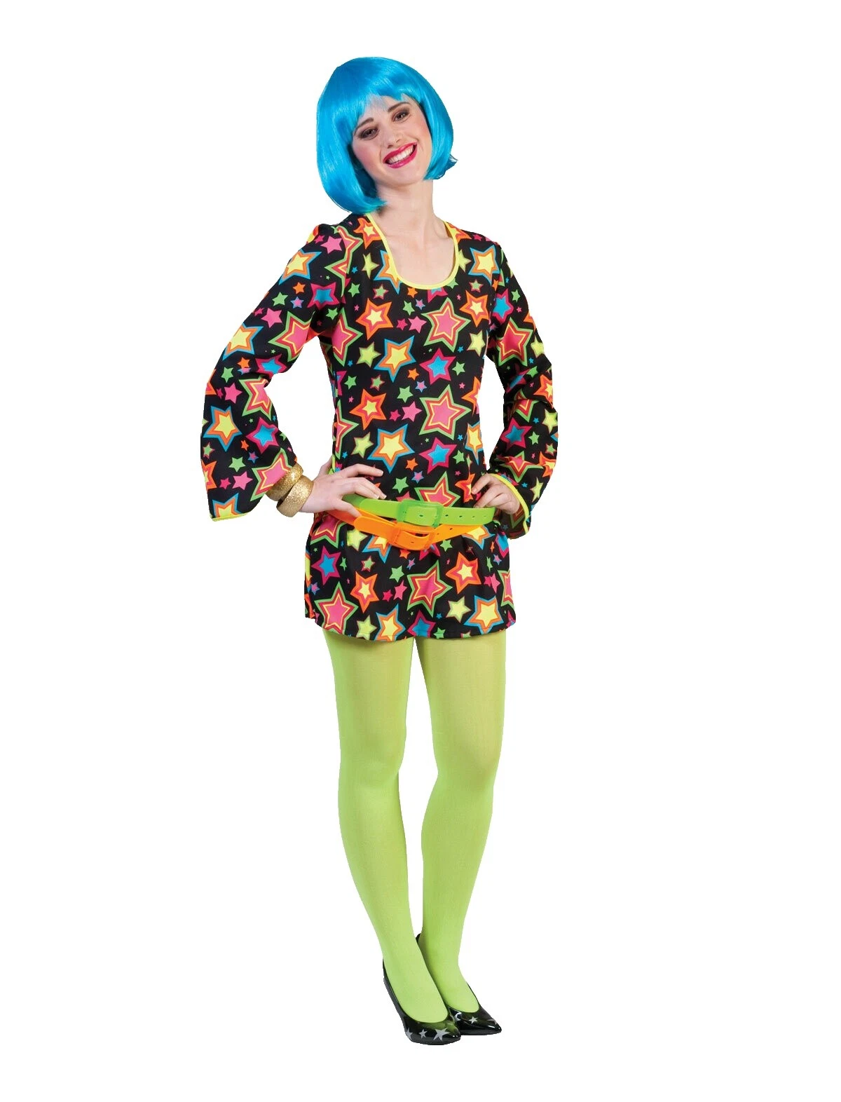 Disfraces 1960s negro Poliéster