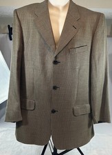 Bachrach Blazer Silk/Wool Houndstooth Gold And Black Sz42R