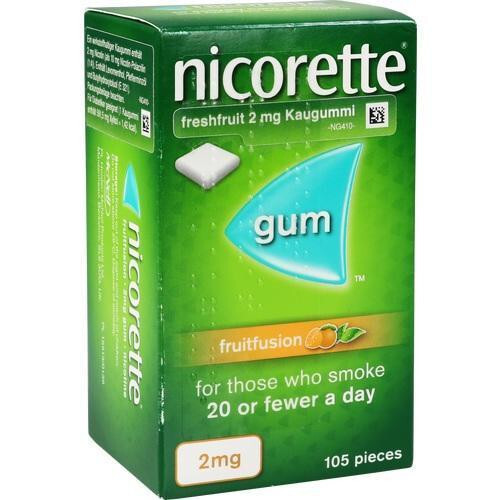 NICORETTE 2 mg freshfruit Kaugummi 105 St PZN 13754025
