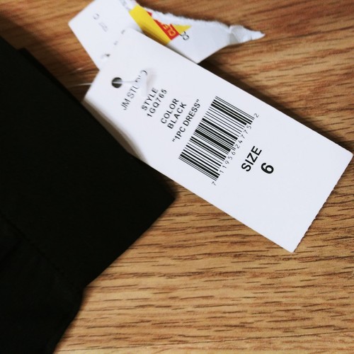 Vestido negro con encaje cuello redondo manga larga poliéster talla 6 JM Studio para mujer - Imagen 5 de 7