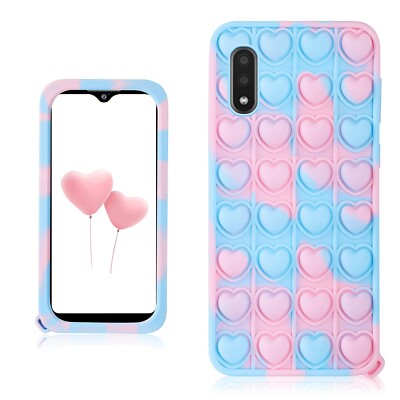 Qerrassa Blue Heart Classic Silikon Hülle für Samsung Galaxy A10E, Cute Fidget