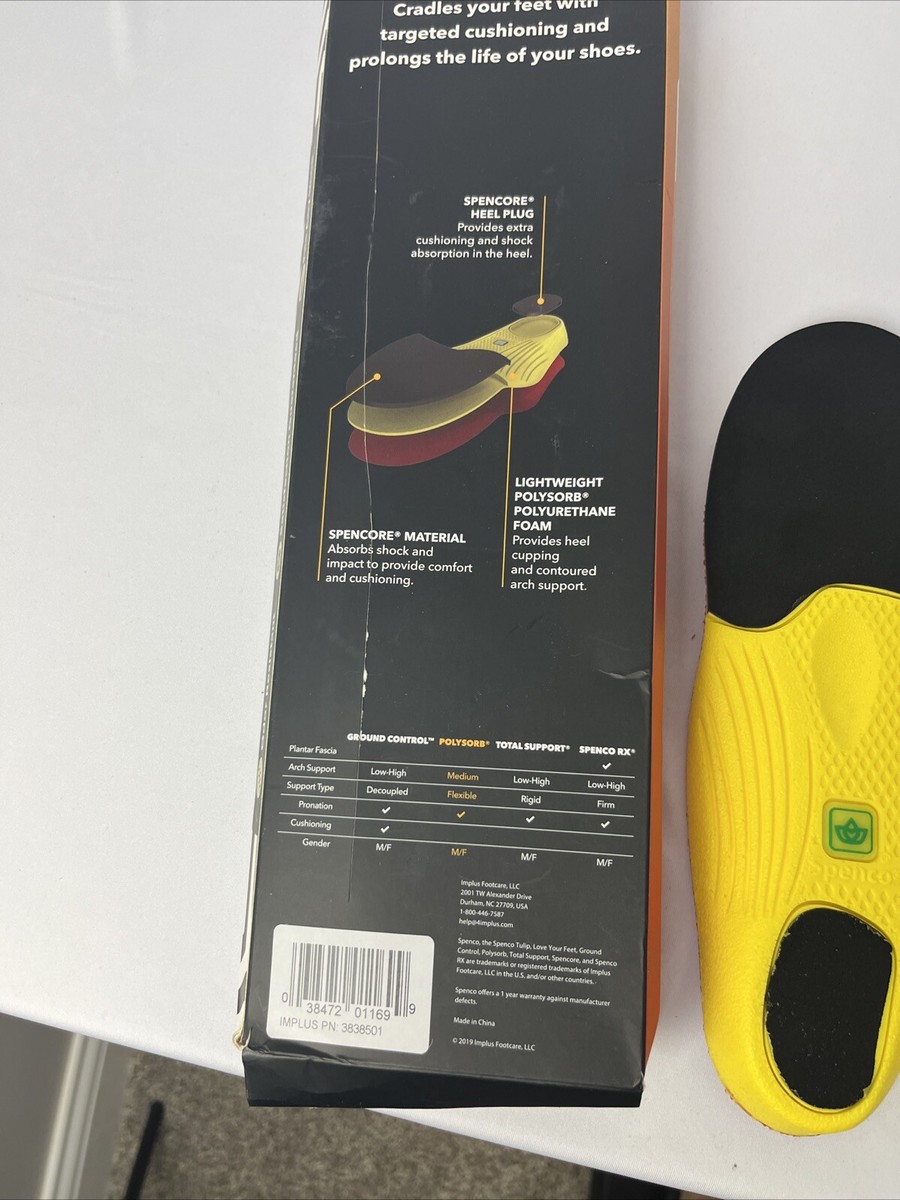 p Spenco PolySorb Walker/Runner Replacement Insoles Sz 1 Women 5-6
