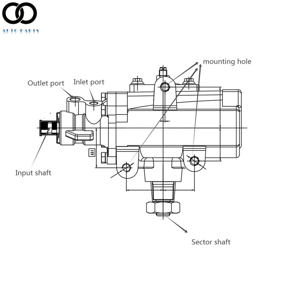 For 1977/1978/1979 Chevy C10 C20 Suburban C30 K5 Blazer Power Steering Gear Box - Image 4 of 4