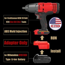 1 Adapter for Milwaukee M18 Battery To Power for Craftsman V-20 RED New 20V Tool