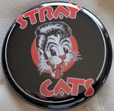 Stray Cats, 1.5'' Pin, Button, Cat #3, Brian Setzer, Sexy And 17