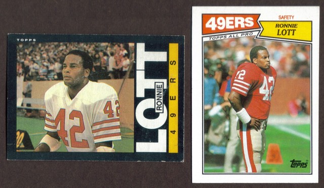 Topps RONNIE LOTT 2 Card Lot 1985 156 1987 123 49ers EBay
