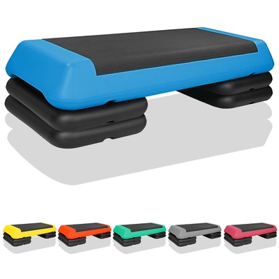 4''-6''-8''Adjustable Aerobic Stepper w/4 Risers Health Workout Step Platform...